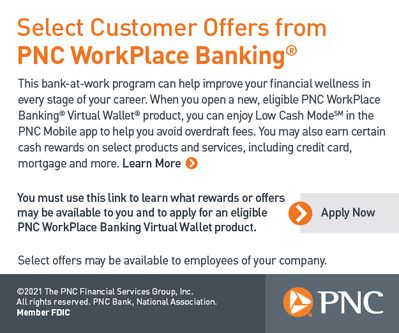 PNC WorkPlace Banking in orange with PNC logo in right lower corner