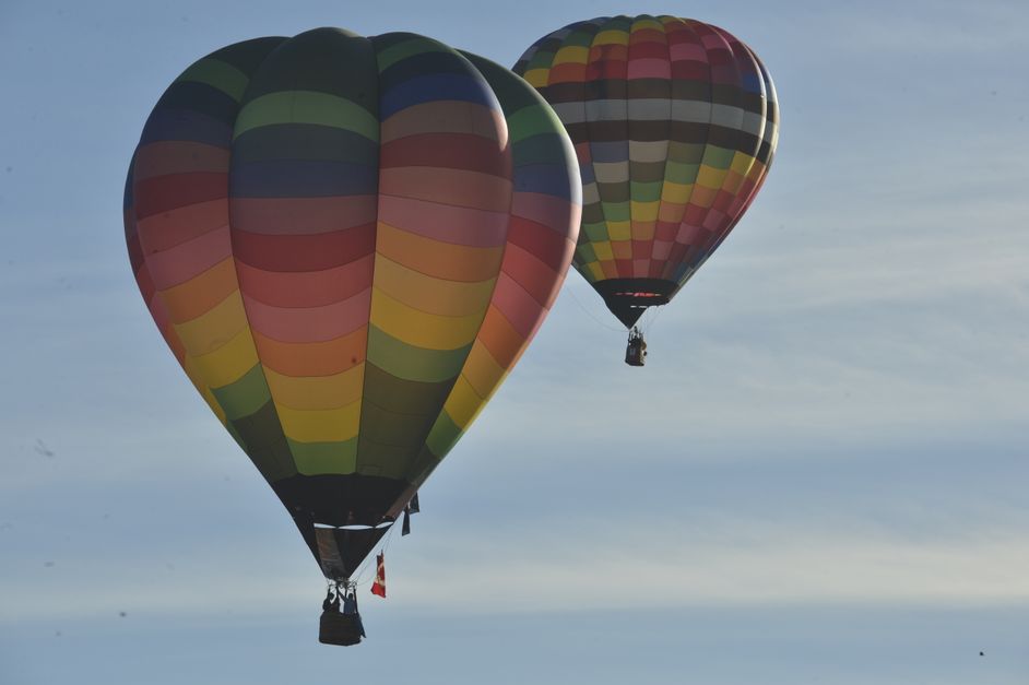 Hot air balloons during Balloons Over Morgantown festival